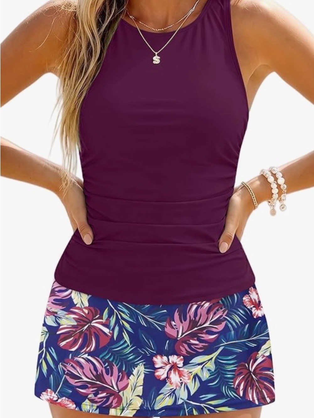NWT Daci Swim Tank Swim Skort/Skirt Swimsuit
